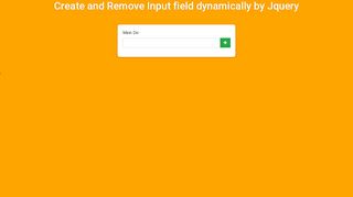 Create and Remove Input field dynamically by Jquery