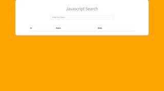 Javascript Search Bar - with fetch api